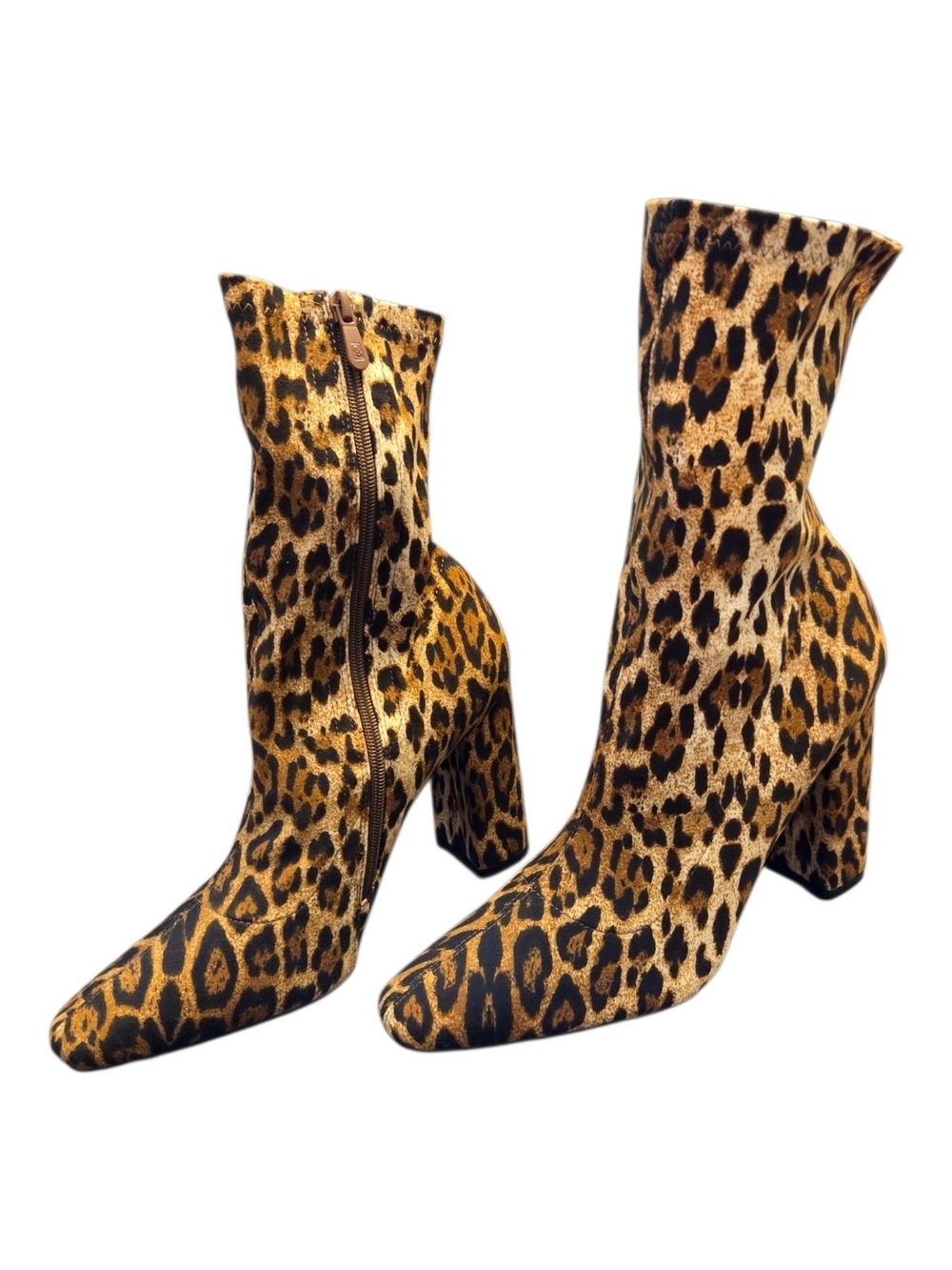 RAID Women's Leopard Faux Suede Pointed-Toe Sock Boots - Size 11 (UK 9) - Picture 2 of 8